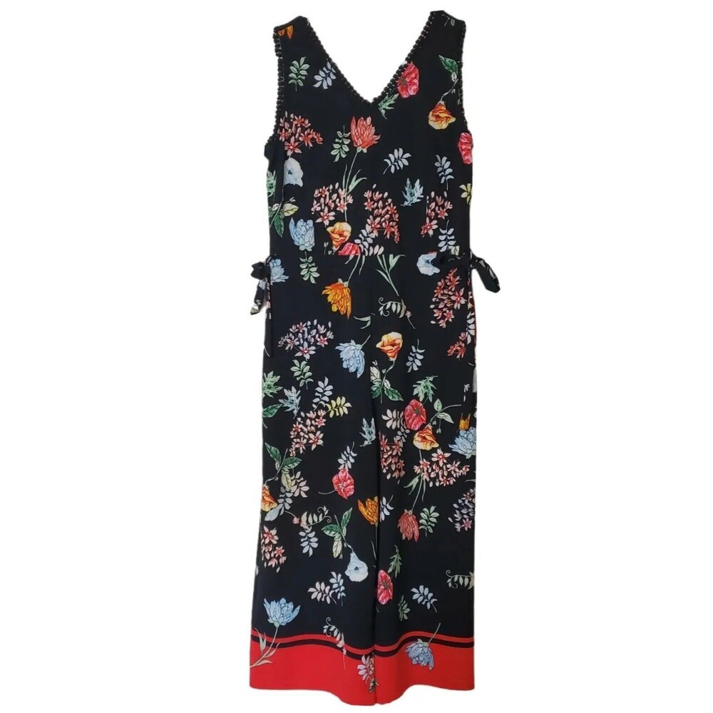 Carolina Belle Montreal Floral Jumpsuit Size 4 Tropical Sleeveless Wide Leg